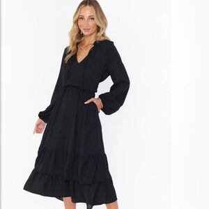 NWT Show Me Your Mumu Cait Midi Dress in Black - Size
